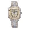 Women's Diamond Watch Cartier Santos De Cartier 35mm Champagne Dial