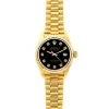 Women's Diamond Watch Rolex Datejust 18K Gold 26mm Black Dial W00176