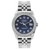Diamond Rolex Oyster Perpetual Datejust 26mm Watch For Women With Navy Blue Dial
