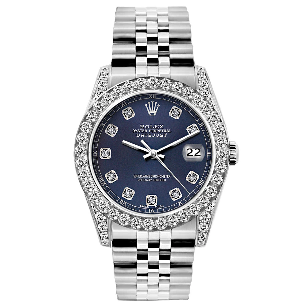 Diamond Rolex Oyster Perpetual Datejust 26mm Watch For Women With Navy Blue Dial 5 Diamond Rolex Oyster Perpetual Datejust 26mm Watch For Women With Navy Blue Dial - Image 5