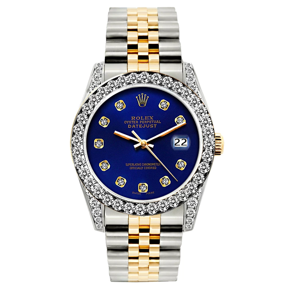 Two-Tone Women's Diamond Watch Rolex Datejust 26mm Jubilee Bracelet Sapphire Blue Dial 4 Two-Tone Women's Diamond Watch Rolex Datejust 26mm Jubilee Bracelet Sapphire Blue Dial - Image 4