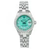 Women's Diamond Watch Rolex Datejust 26mm Jubilee Bracelet Turquoise Dial