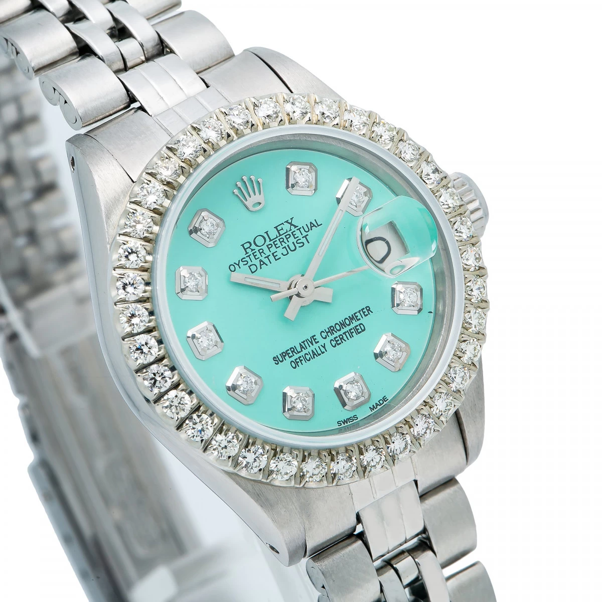 Women's Diamond Watch Rolex Datejust 26mm Jubilee Bracelet Turquoise Dial 3 Women's Diamond Watch Rolex Datejust 26mm Jubilee Bracelet Turquoise Dial - Image 3