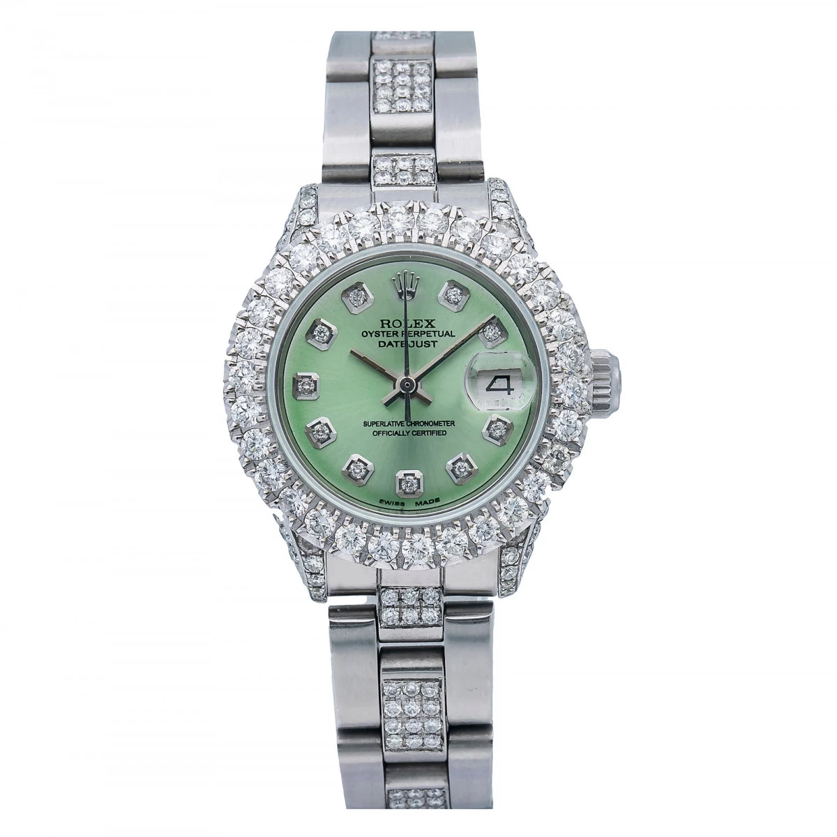 Women's Diamond Watch Rolex Datejust 26mm Oyster Bracelet Green Dial 2 Women's Diamond Watch Rolex Datejust 26mm Oyster Bracelet Green Dial - Image 2