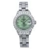 Women's Diamond Watch Rolex Datejust 26mm Oyster Bracelet Green Dial