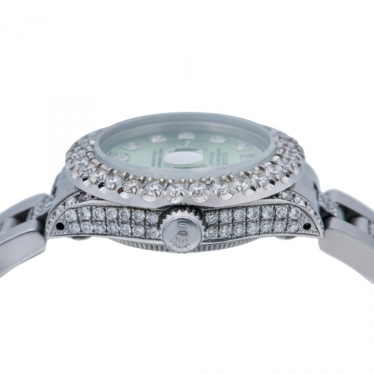 Women's Diamond Watch Rolex Datejust 26mm Oyster Bracelet Green Dial 4 Women's Diamond Watch Rolex Datejust 26mm Oyster Bracelet Green Dial - Image 4