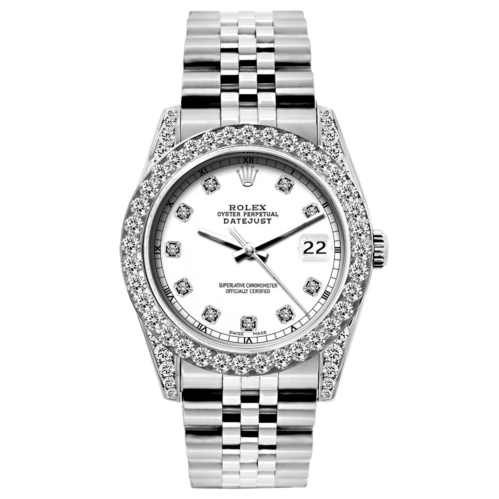 Women's Diamond Watch Rolex Oyster Perpetual Datejust 26mm White Dial Jubilee Bracelet 5 Women's Diamond Watch Rolex Oyster Perpetual Datejust 26mm White Dial Jubilee Bracelet - Image 5