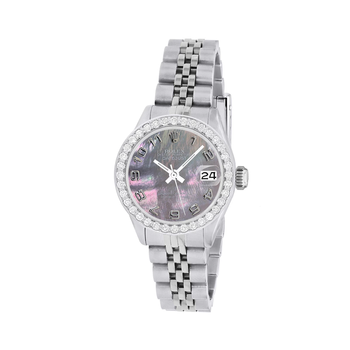 Women's Diamond Watch Rolex Datejust 26mm Black Mother Of Pearl Dial 1 Women's Diamond Watch Rolex Datejust 26mm Black Mother Of Pearl Dial