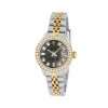 Women's Gold Watch Rolex Datejust 26mm Black Mother Of Pearl Dial