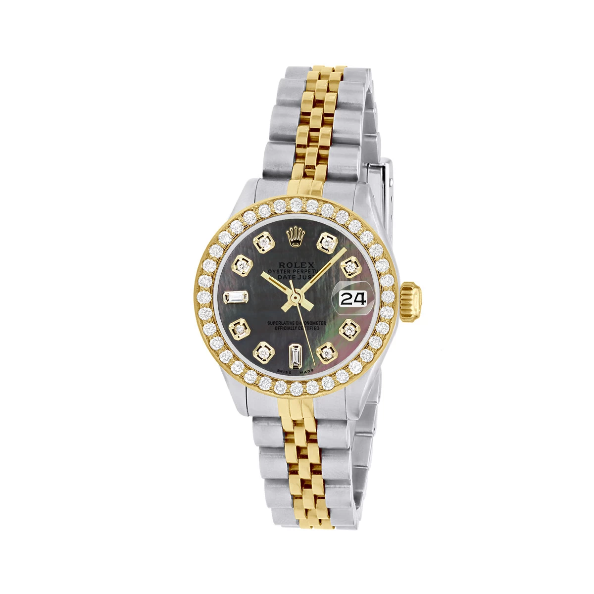 Women's Gold Watch Rolex Datejust 26mm Black Mother Of Pearl Dial 1 Women's Gold Watch Rolex Datejust 26mm Black Mother Of Pearl Dial
