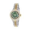 Women's Gold Watch Rolex Datejust 26mm Dark Mother Of Pearl Dial Diamond Bezel