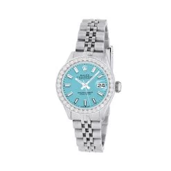 Women's Diamond Watch Rolex Datejust 26mm Blue Dial