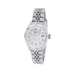 Women's Diamond Watch Rolex Datejust 26mm Jubilee Bracelet Print Dial