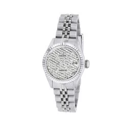 Women's Diamond Watch Rolex Datejust 26mm Jubilee Bracelet Iced Out Dial