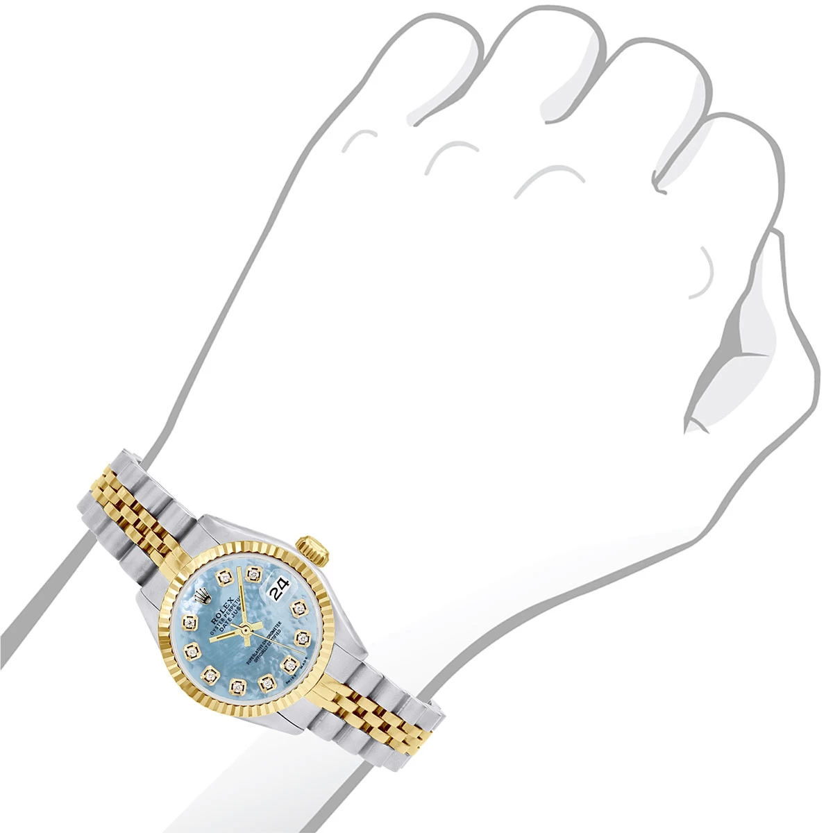 Women's Gold Watch Rolex Datejust 26mm Jubilee Two Tone Bracelet 2 Women's Gold Watch Rolex Datejust 26mm Jubilee Two Tone Bracelet - Image 2