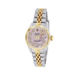 Women's Gold Watch Rolex Datejust 26mm Jubilee Bracelet Diamond Markers