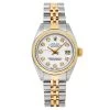 Women's Diamond Watch 26mm Rolex Datejust Yellow Gold White Dial