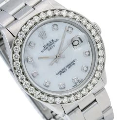 Women's Diamond Rolex Watch Oyster Perpetual Datejust 34mm Mother-Of-Pearl Dial Oyster Bracelet -Watch Store womens diamond watch rolex oyster perpetual datejust 34 mm w00943 0E8A4664 2048x2048