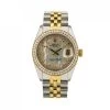 Women's Diamond Rolex Oyster Perpetual Datejust Watch Yellow Gold And Stainless Steel 34mm Mother-Of-Pearl Face