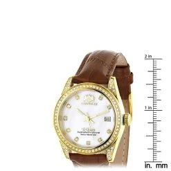 Women's Diamond Watch Yellow Gold Pltd W Leather Band Luxurman Tribeca 1.5ct -Watch Store womens diamond watch yellow gold pltd w leather band luxurman tribeca 15ct ruler