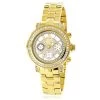 Women's Diamond Yellow Gold Plated Watch Luxurman Montana White Mop 2ct