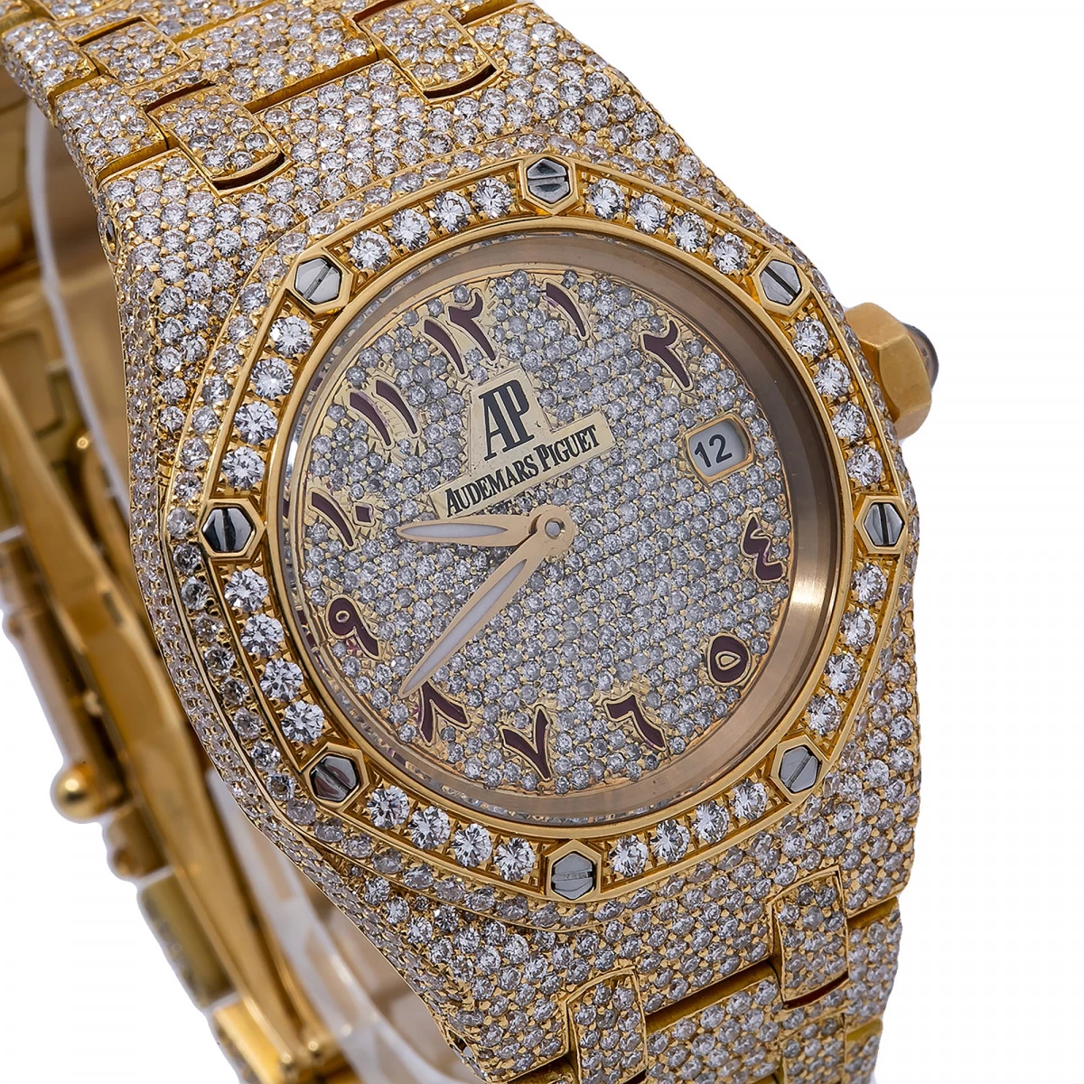 Women's 18K Gold Diamond Watch Audemars Piguet Royal Oak Champagne Dial W00905 2 Women's 18K Gold Diamond Watch Audemars Piguet Royal Oak Champagne Dial W00905 - Image 2