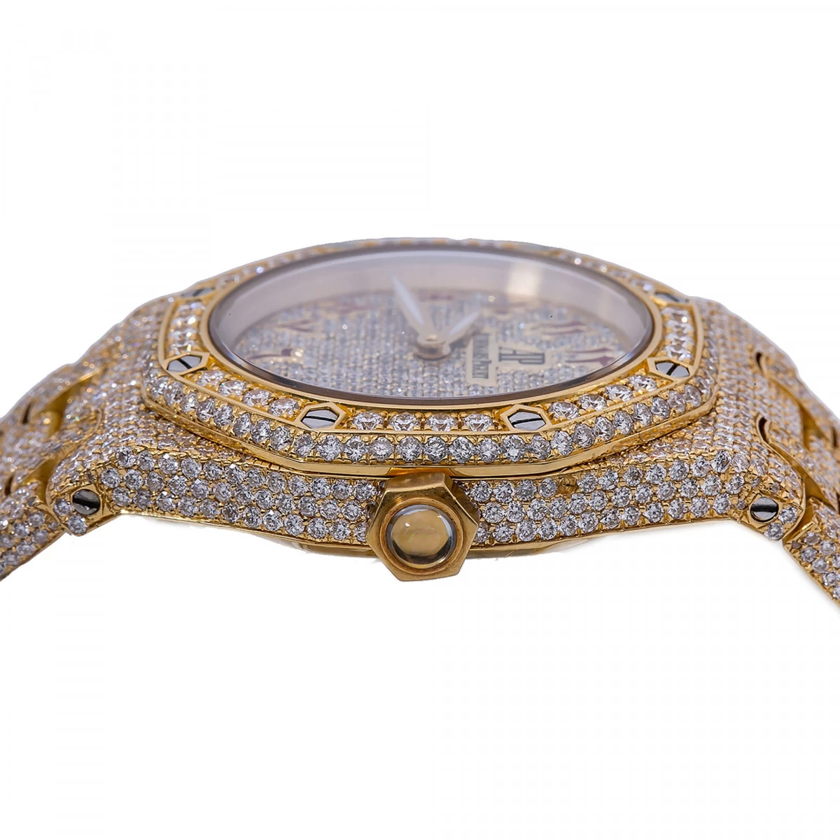 Women's 18K Gold Diamond Watch Audemars Piguet Royal Oak Champagne Dial W00905 3 Women's 18K Gold Diamond Watch Audemars Piguet Royal Oak Champagne Dial W00905 - Image 3