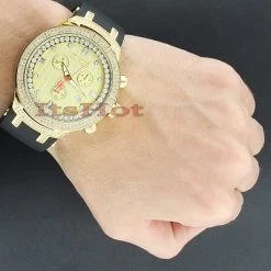 Yellow Gold Tone Joe Rodeo Men's Diamond Watch 2.20ct Master -Watch Store yellow gold tone watches joe rodeo mens diamond watch 220ct master 3