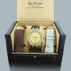 Yellow Gold Tone Joe Rodeo Men's Diamond Watch 2.20ct Master -Watch Store yellow gold tone watches joe rodeo mens diamond watch 220ct master 4