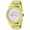 Yellow Gold Tone Luxurman Men's Diamond Watch 0.25ct